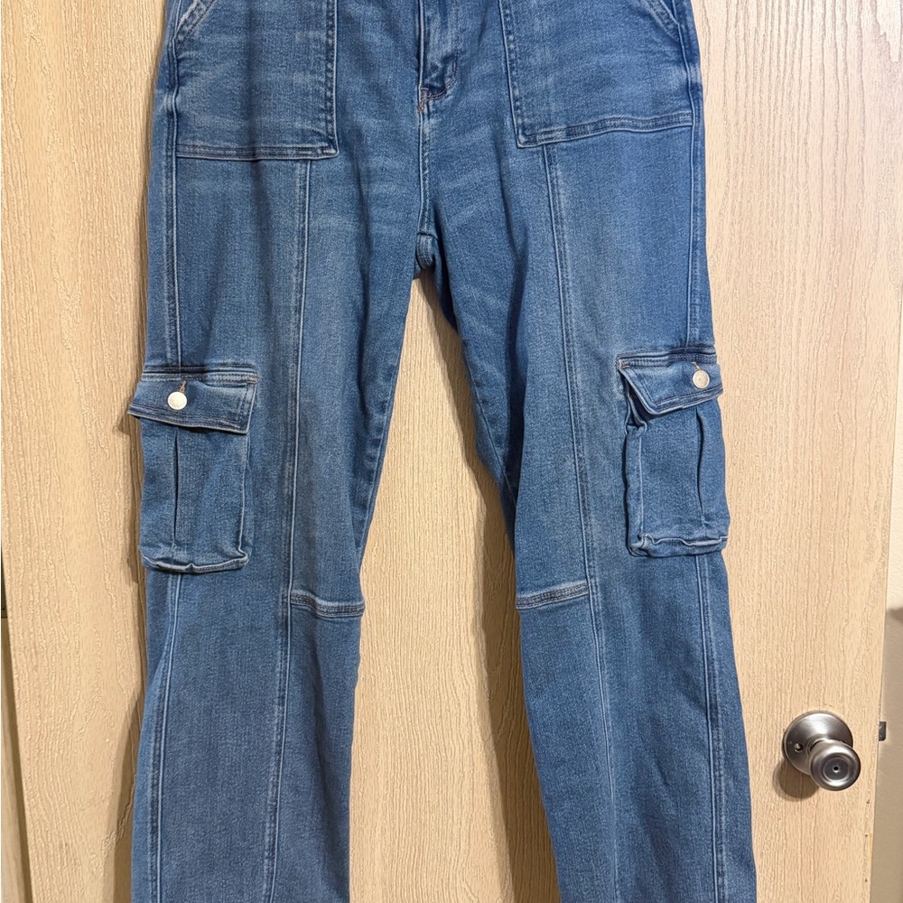 Judy Blue Wide Leg Blue Cargo Jeans - Picture 5 of 13